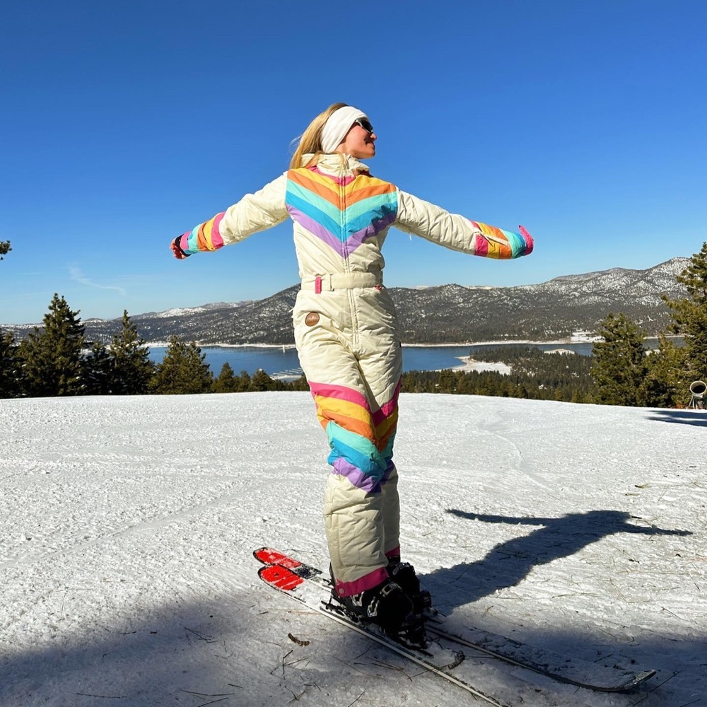 Tipsy Elves Retro Rainbow Snow Suit - Small NWT